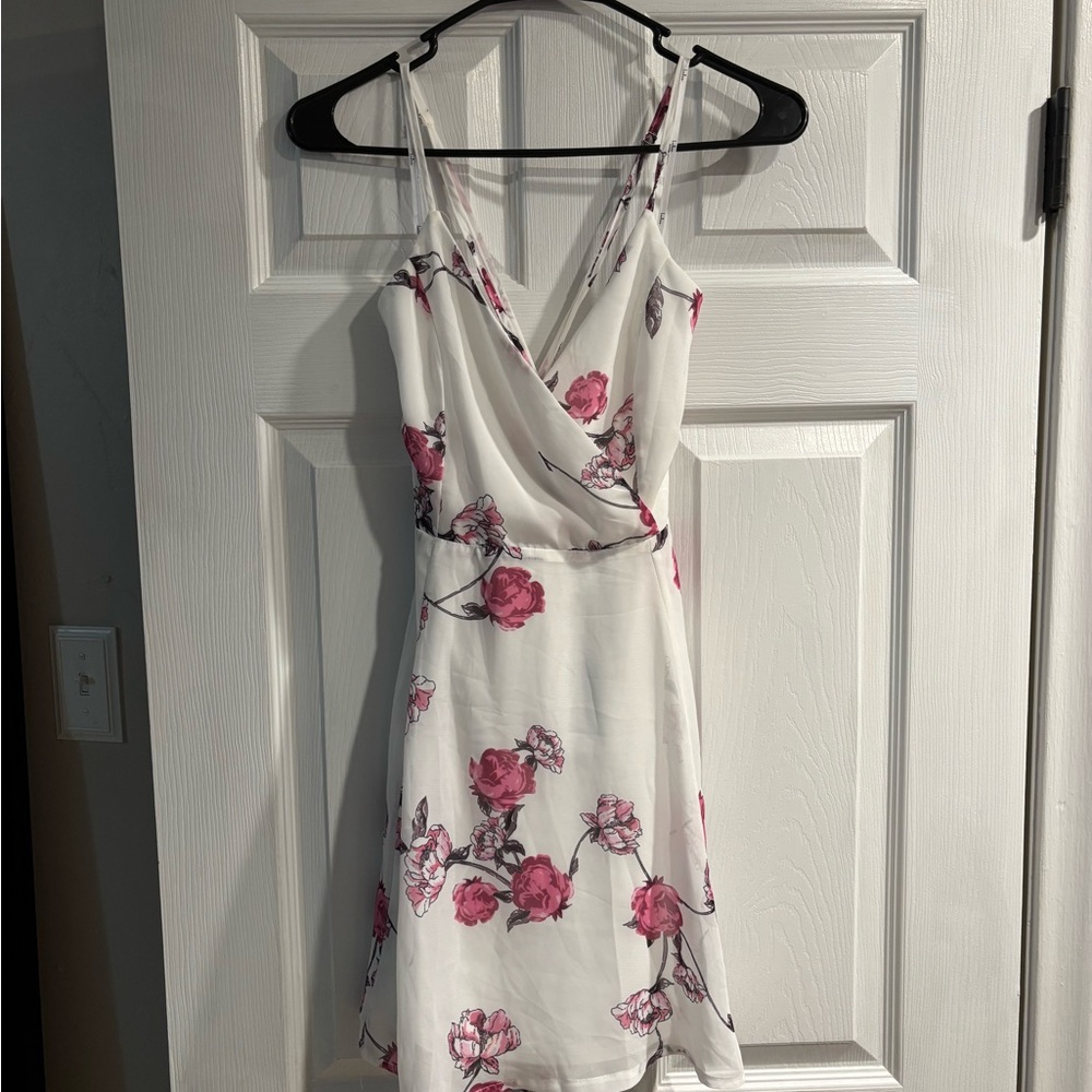 Floral Pink and White Dress